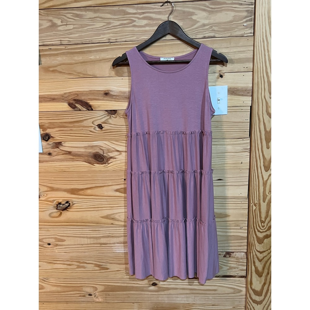 Zenana Outfitters Mauve Tiered Midi Dress